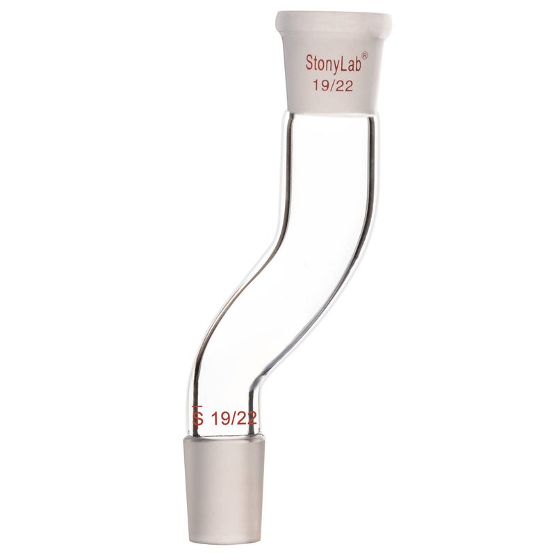 stonylab Glass Offset Laboratory Adapter, Borosilicate Glass Offset Adapter with Standard 19/22 Joints for Laboratory Lab Supply - Image 1